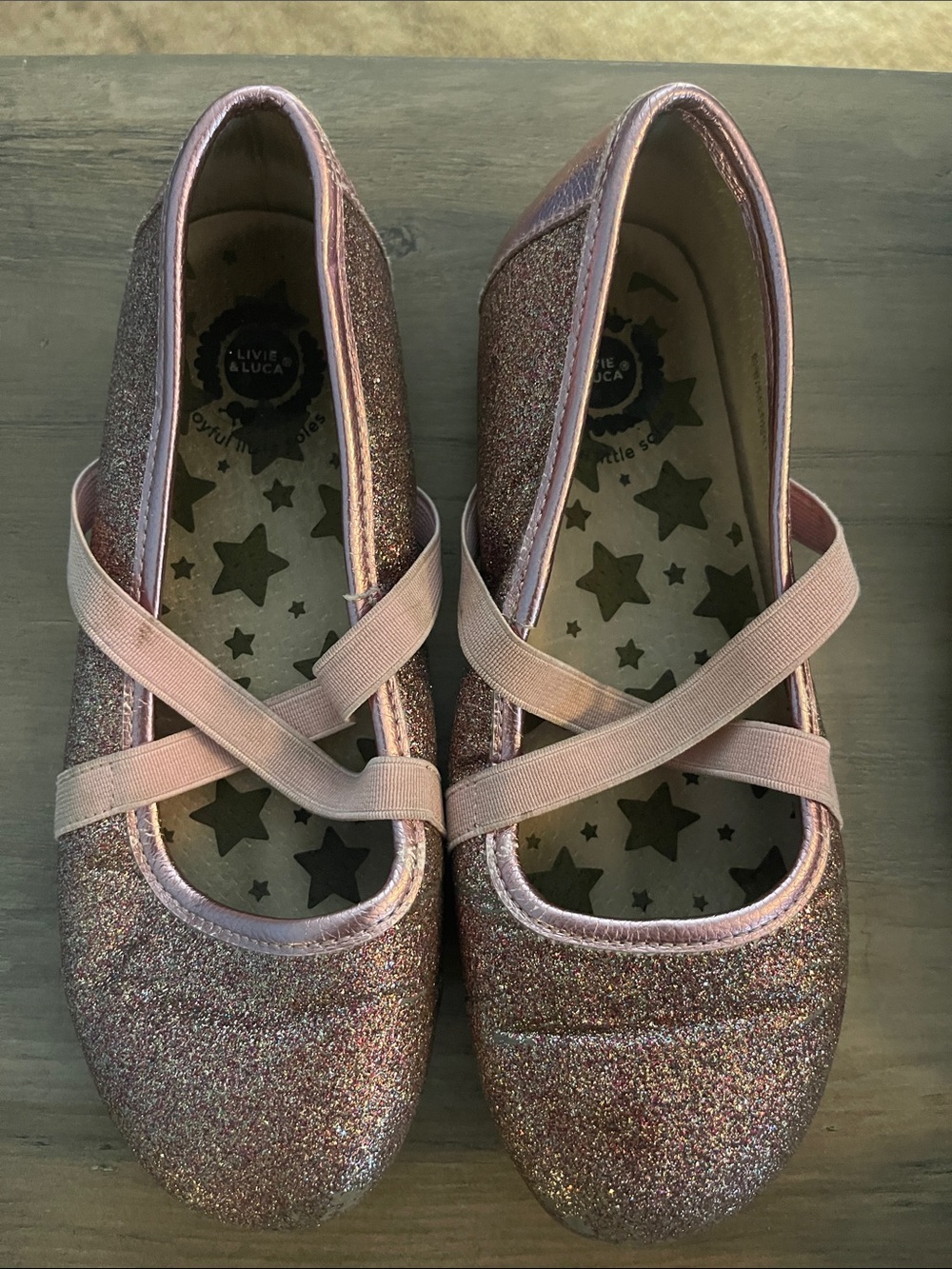 LIVIE & LUCA Girls' Glitter Mary Jane Shoes - Pink